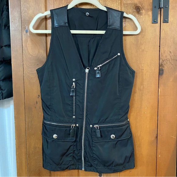 Prada Jackets & Blazers - PRADA 90’s Vintage Black Utility Vest Nylon & Leather